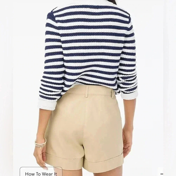J Crew Shorts Pleated Khaki Chino 4” Inseam NWT Womens Size 10 Cotton - Picture 3 of 11